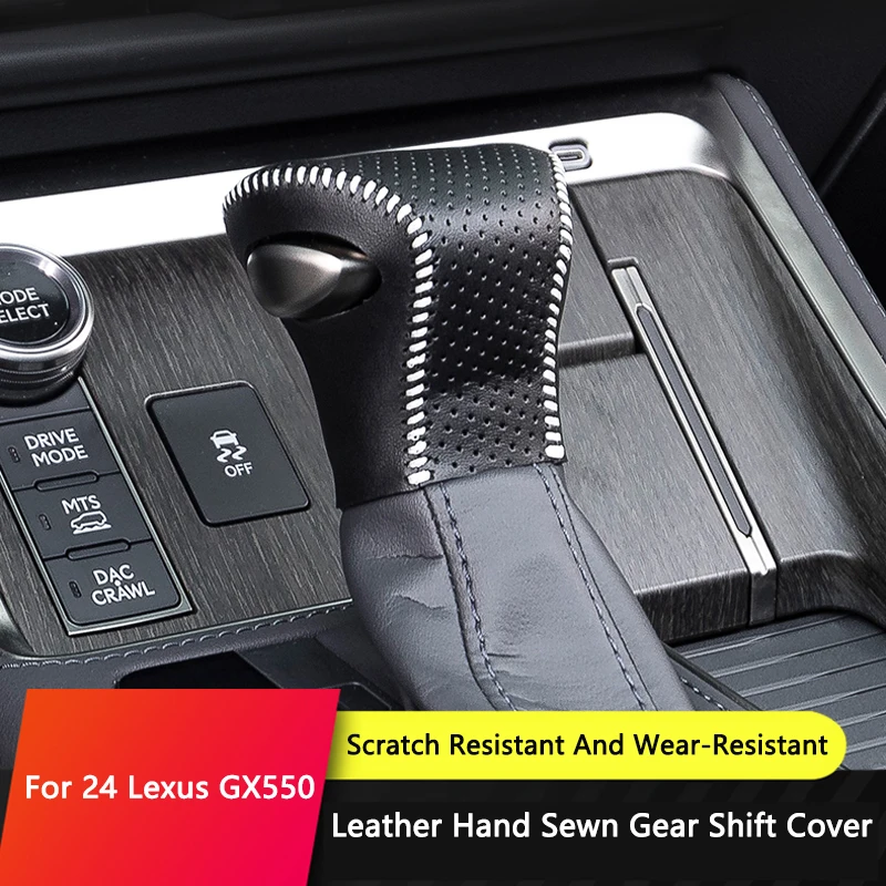 TIAJIAN Car Shift Handle Cover Leather Non-Slip Wear Shift Knob Cover Protective Interior Accessories For 2024 Lexus GX550h