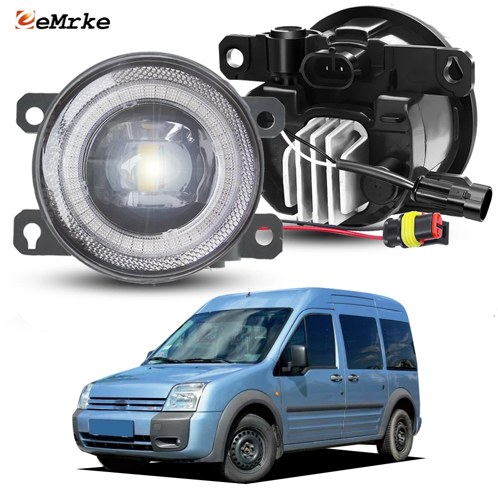 

Противотуманные фары 30 Вт для Ford Transit Tourneo Connect MK1 Facelift 2007 2008 2009 Обновление светодиодных фар с диафрагмой «ангельский глаз», аксессуары