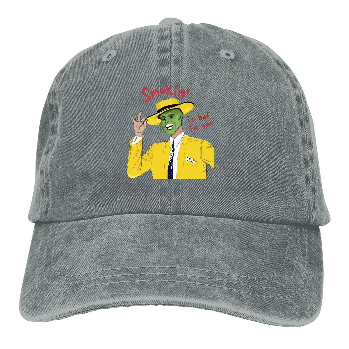 

Cowboy Hats Jim Carrey the Mask - Smoking is bad Women's Hat Sun Visor Baseball Caps The Mask Movie Peaked Trucker Dad Hat