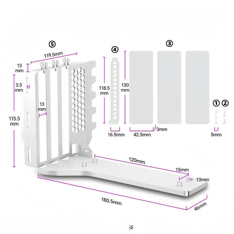 

1 Set External GPU Docking Station Vertical GPU Mount Bracket 2/3 Slots With Hardware EGPU Dock