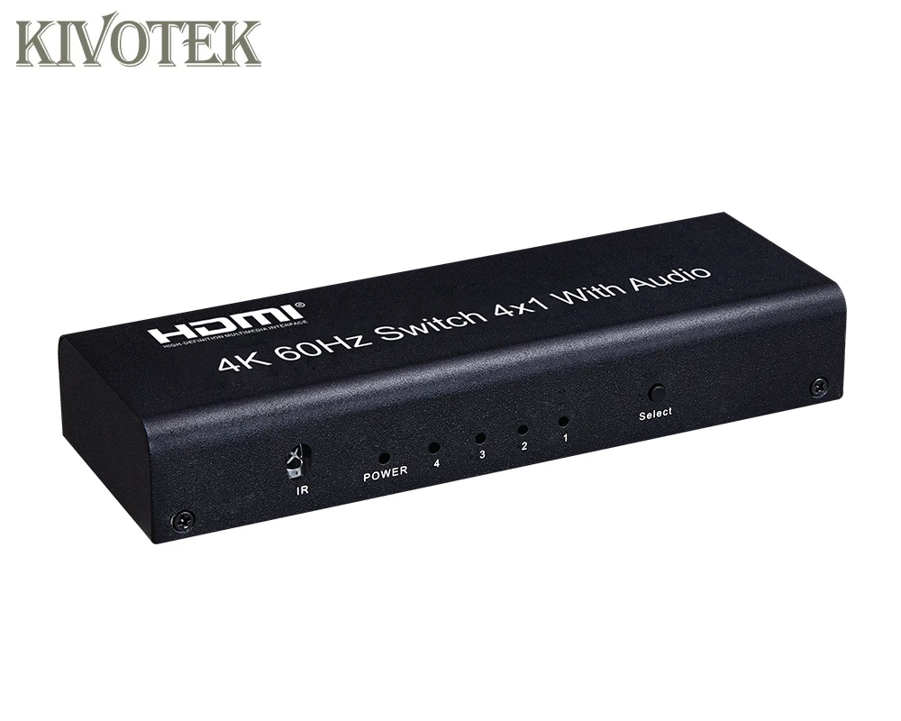 

4 Ports HDMI Switch Switcher 4x1 with Audio 3D Hdmi Female Connector IR Remote Control HDCP2.2