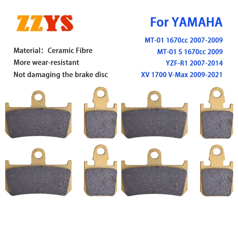 

Motorcycle Front Brake Pad For YAMAHA YZF R1 YZFR1 2007-2014 MT01 MT-01 S MT01S 1670CC 2007-2009 XV 1700 XV1700 V-Max 2009-2021