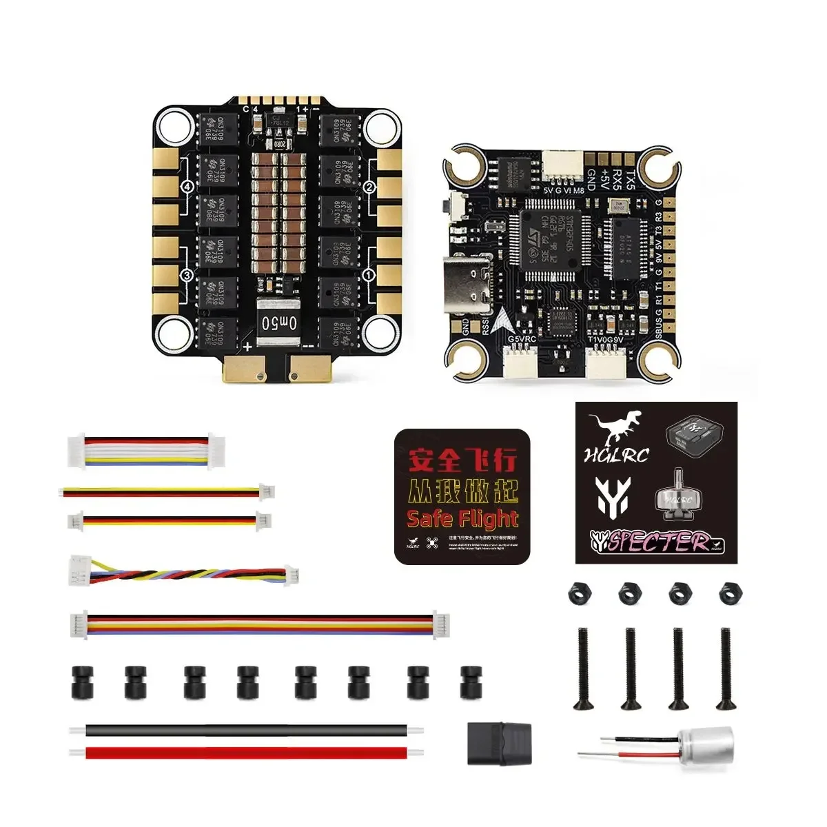 HGLRC SPECTRE F460 STACK - Controlador de vôo MPU6000 F405 com BLHELI_S 60A 4 em 1 ESC