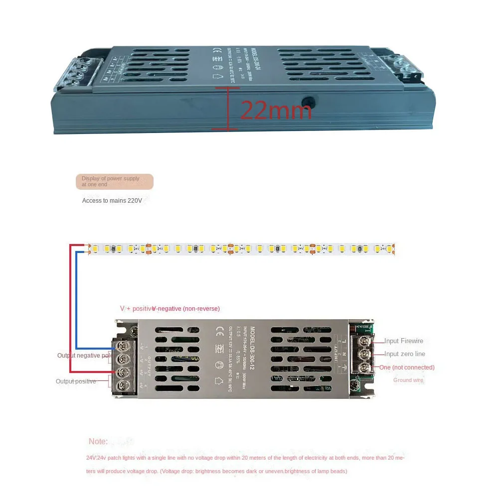 Ultracienki przełącznik LED Zasilacz DC 12V 24V Transformatory oświetleniowe 100W 200W 300W 400W AC190-240V Sterownik konwertera do pasków