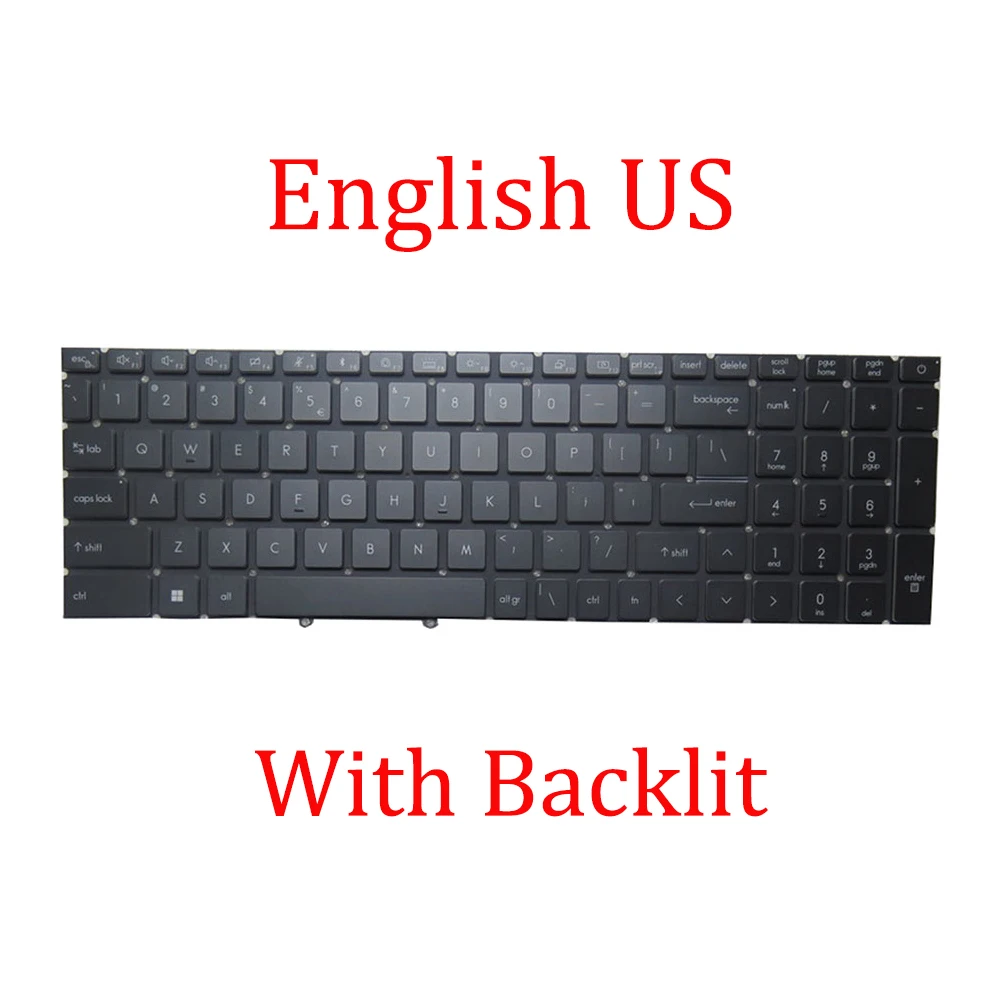 Black Laptop Backlit Keyboard For MSI Titan 18 HX AI A2XW A2XWJG A2XWIG English US No AI Key No Frame New