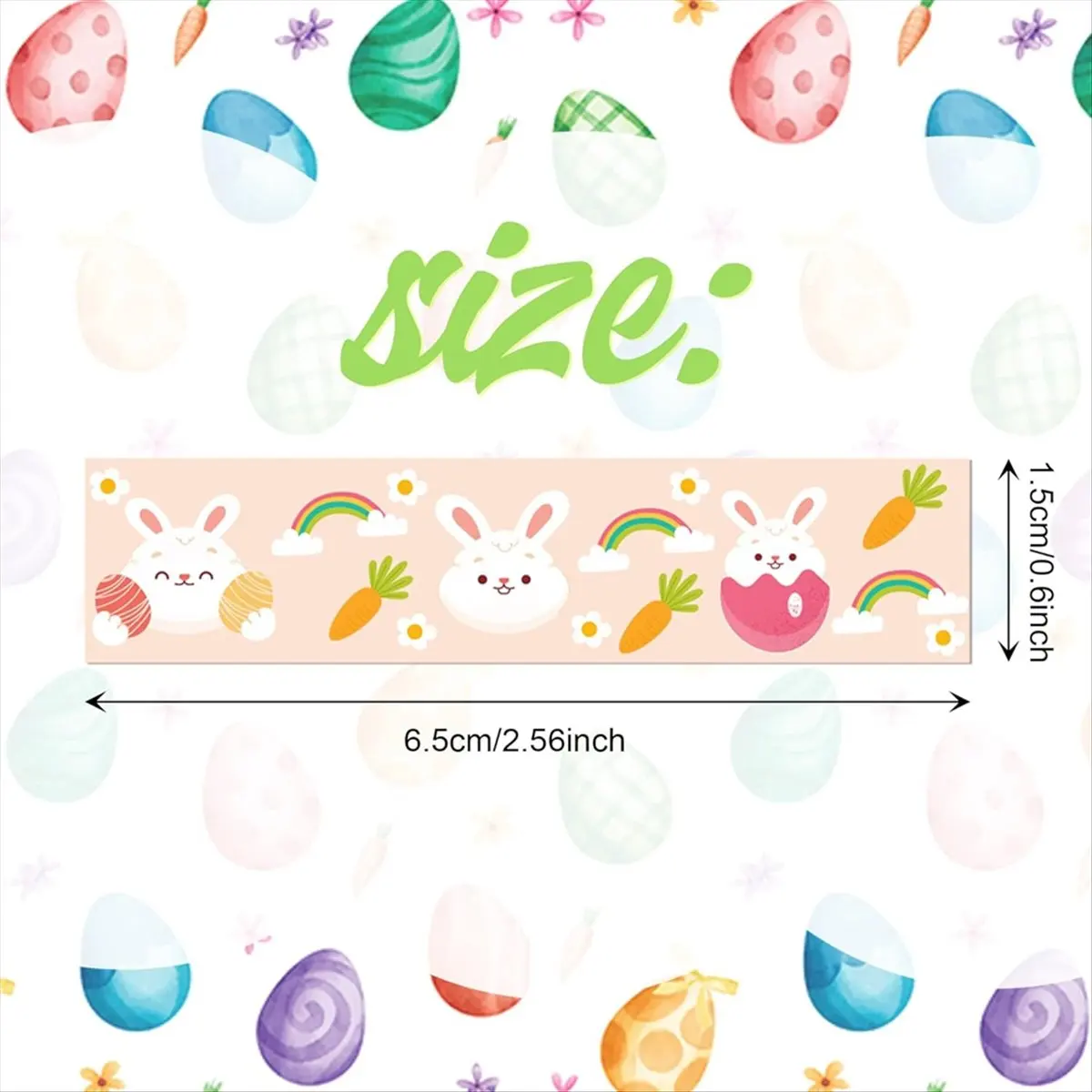 COFA 12 Pcs Easter Washi Tapes Set Easter Bunny Chick Gnom Pattern Masking Tape Easter Themed Decorative Tape