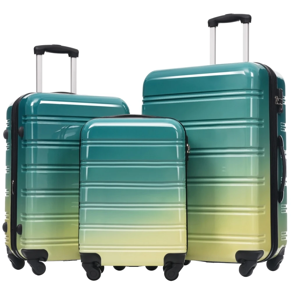 

Hardshell 3 Piece Gradient Color Luggage Set Expandable Suitcase with Spinner Wheels TSA Lock Lightweight 20/24/28 Inch