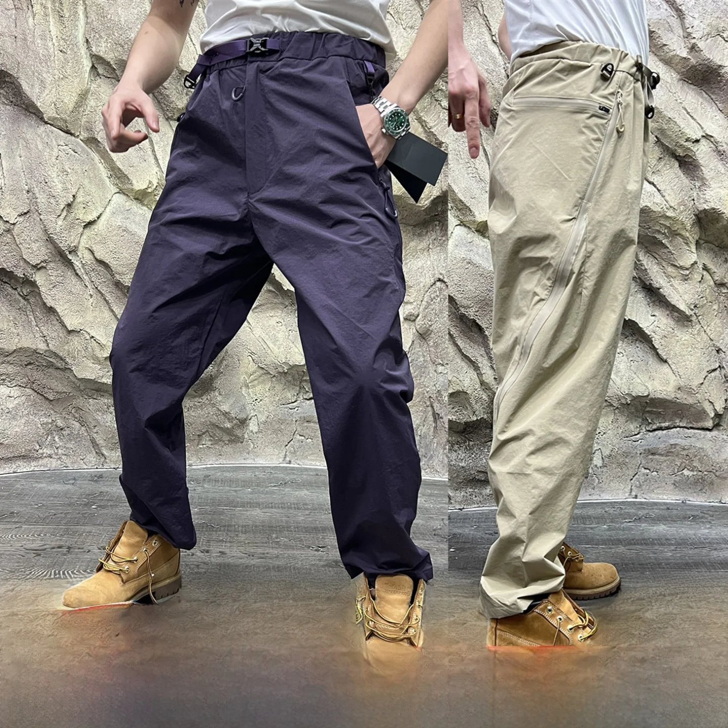 

High-End Taped Zipper Outdoor Functional Waterproof Casual Pants Men's Cone ape Bla Samurai Series Straight Leg Pants