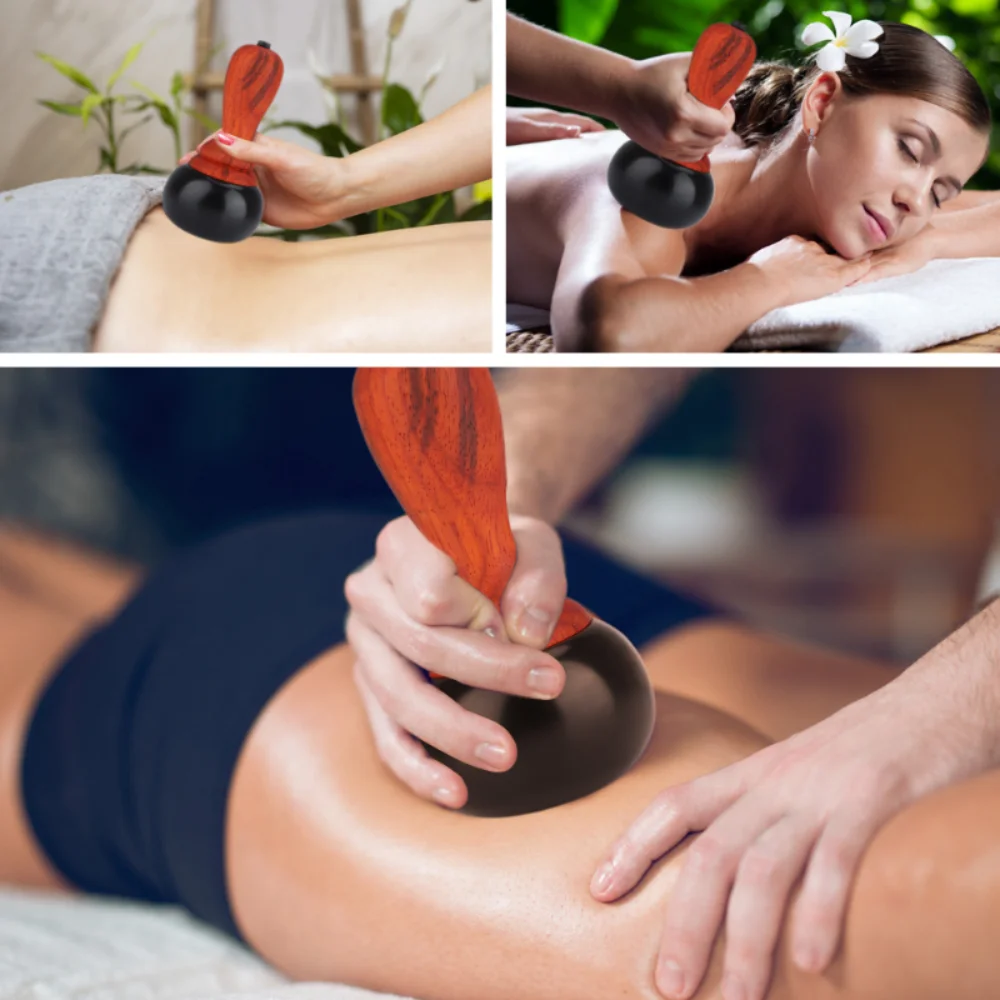 Skrobanie skóry do masażu ciała ciepłe Moxibustion terapia Bianstone gorący kamień elektryczny Gua Sha masażer Bian kamień Guasha narzędzie