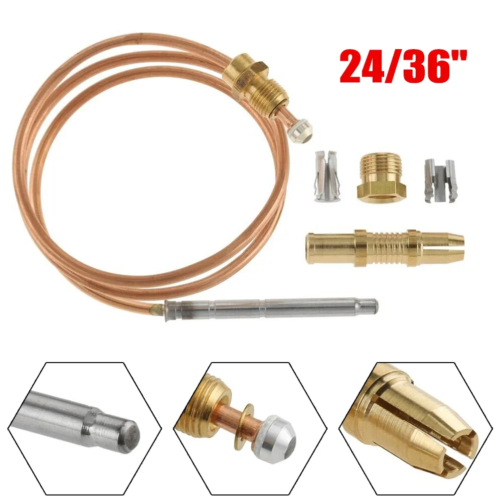 1pc Thermocouple 24/36inch Thermocoupler For Thermostat Control Burner Assembly Copper For General Purpose HVAC Thermocoup