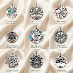 Amulet Magical Lucky Symbol Tree Flower Karma Whell Sun Bird Butterfly Pendants Jewelry 925 Sterling Silver Gift For Women Men