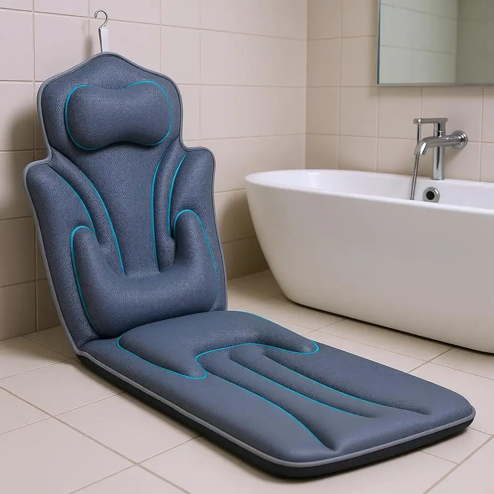 

Роскошная подушка для спа-ванны 5D с 114, присосками, утолщенная подушка для всего тела для ванны (серая)