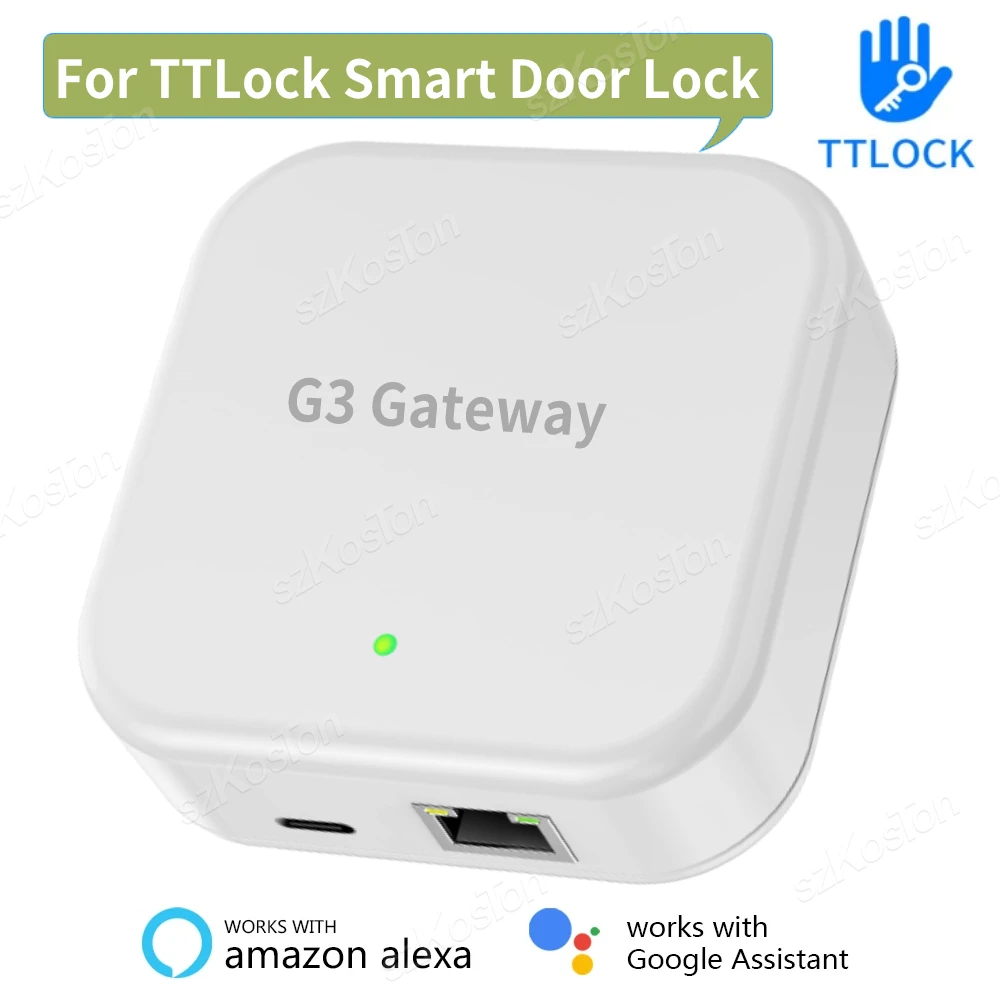 TTLock G3 Hub gateway cablato Smart Home Bridge per TTLOCK APP Smart Door Lock Sblocco remoto Controllo vocale per Alexa Google