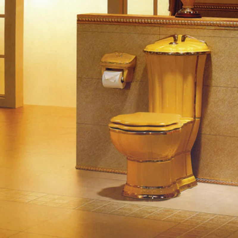 High Quality European Dual-Flush One Piece Toilet Bowl with Soft Close Seat Cover Ceramic Green Color Hotel Use