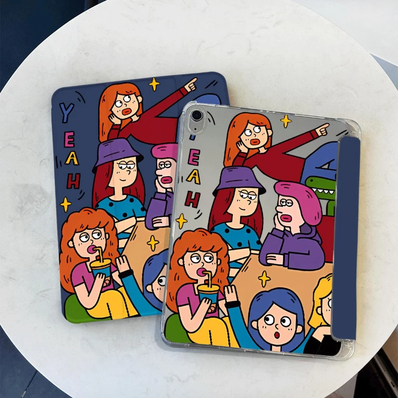 ISub-Étui souple en TPU avec impression de fille de dessin animé, Smart Cover, iPad Air 5 Air 4 8.3, Pro 11, 2e, merveilleuse, 4e génération, 2017, 10.5 pouces, Mini6, ISub 10.9