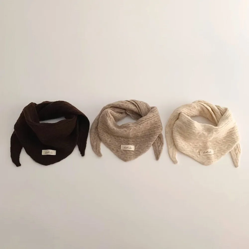 Classic Twist pattern Knitted Wool Scarf Windproof Keep Warm Cashmere Scarves Solid Color Soft Triangular Scarf Boy Girl