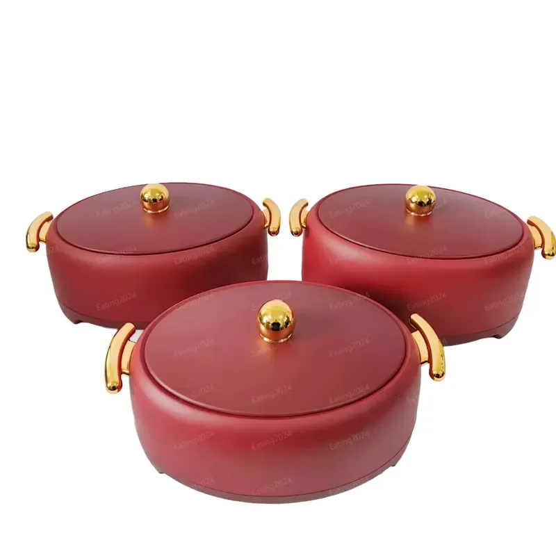 Luxury Paint Thermal Insulation Food Container Set 2L 2.5L 3L Multi Layer Base Hot Pot Casserole Wholesale Heat Preservation