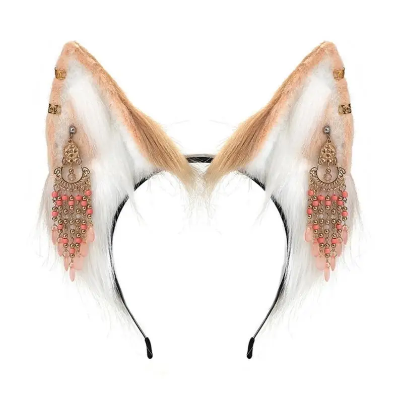 39BD Schönes Stirnband Cartoon Wolf Ohrform Haarband Niedliches Haarband für Frauen Mädchen – Detail 4