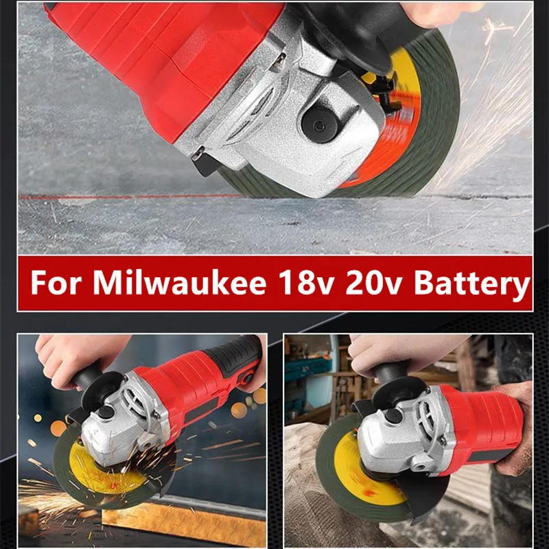 Fit For Milwaukee 18V 20V Battery 125mm Brushless Angle Grinder 3 Gears Cordless Grinding Machine Cutting Power Tools