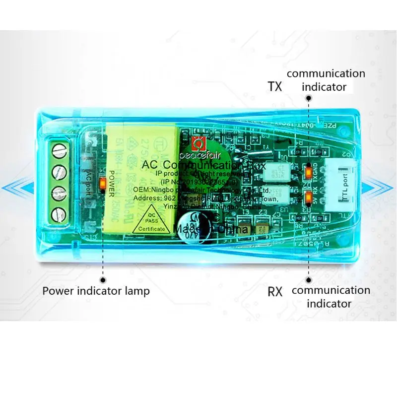 PZEM-004T Communicatiemodule met behuizing PC Spanning Stroom Vermogen Frequentie Vermogen Energiemonitor Hoge precisie