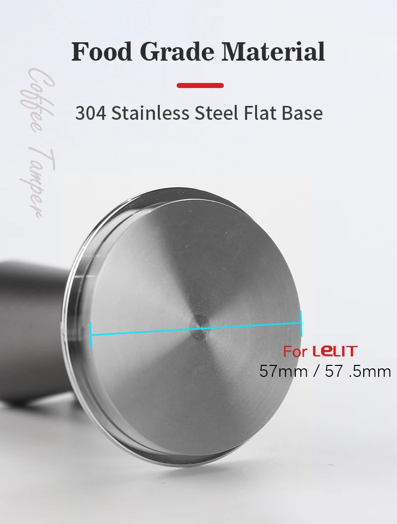 57mm 57,5mm Kaffee Tamper Konstante Druck Quellen Kalibriert Stampfen Für Lelit Anna Anita Werkzeuge Flache Basis Espresso zubehör – Detail 7