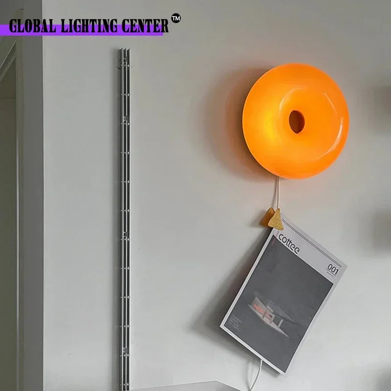 

Creative Donut LED Wall Lamp Living Room Decoration Touch Switch Bedroom Bedside Table Lights Corridor Balcony Lighting Fixtures