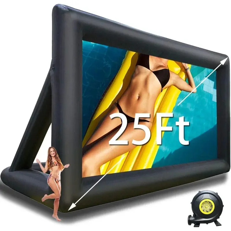 Giant Inflatable Movie Screen for Outdoor Frame 14-30ft Movie Screen รวมเครื่องเป่าลม ใช้ในชุดจัดส่งฟรี