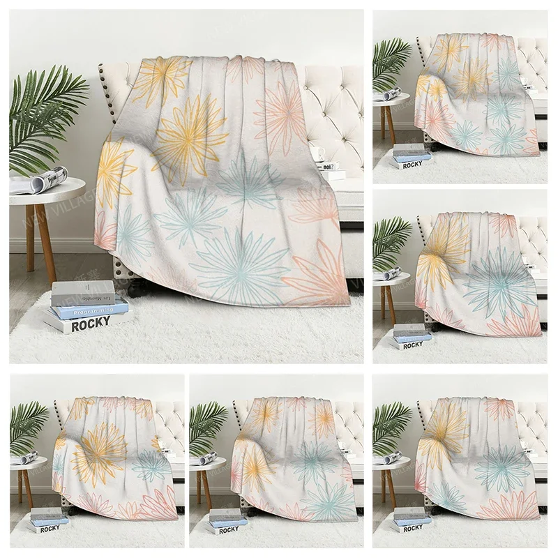 Home decoration plush Throw Sofa blanket Anime animals Bedspread bed fluffy soft blankets decor plant Modern morandi Abstract