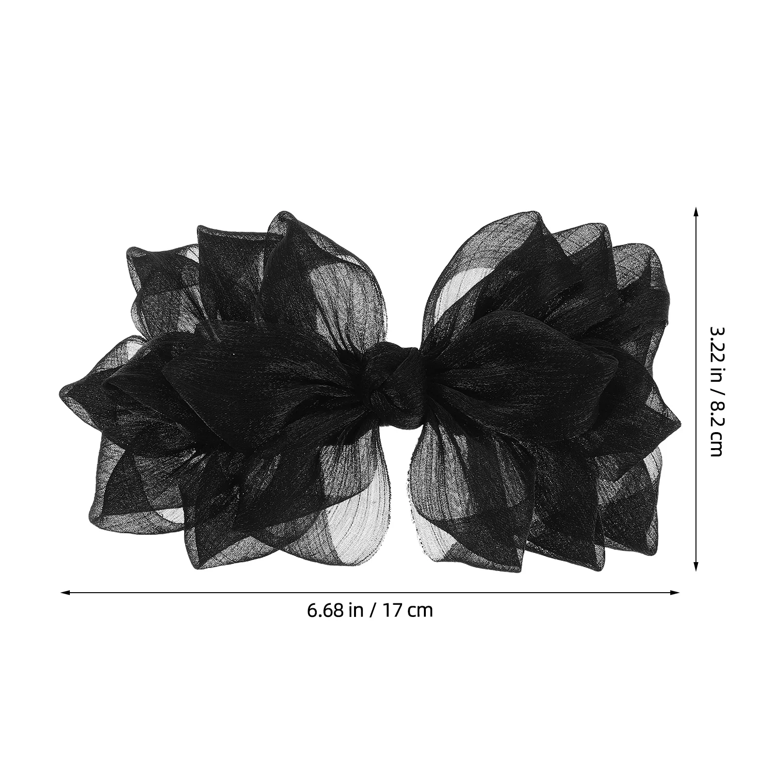 2개입 공주 스타일 헤어 클립 우아한 오간자 리본 바레트 신부 웨딩 헤어 액세서리 파티 프로모션 브라이드메이드 포니테일