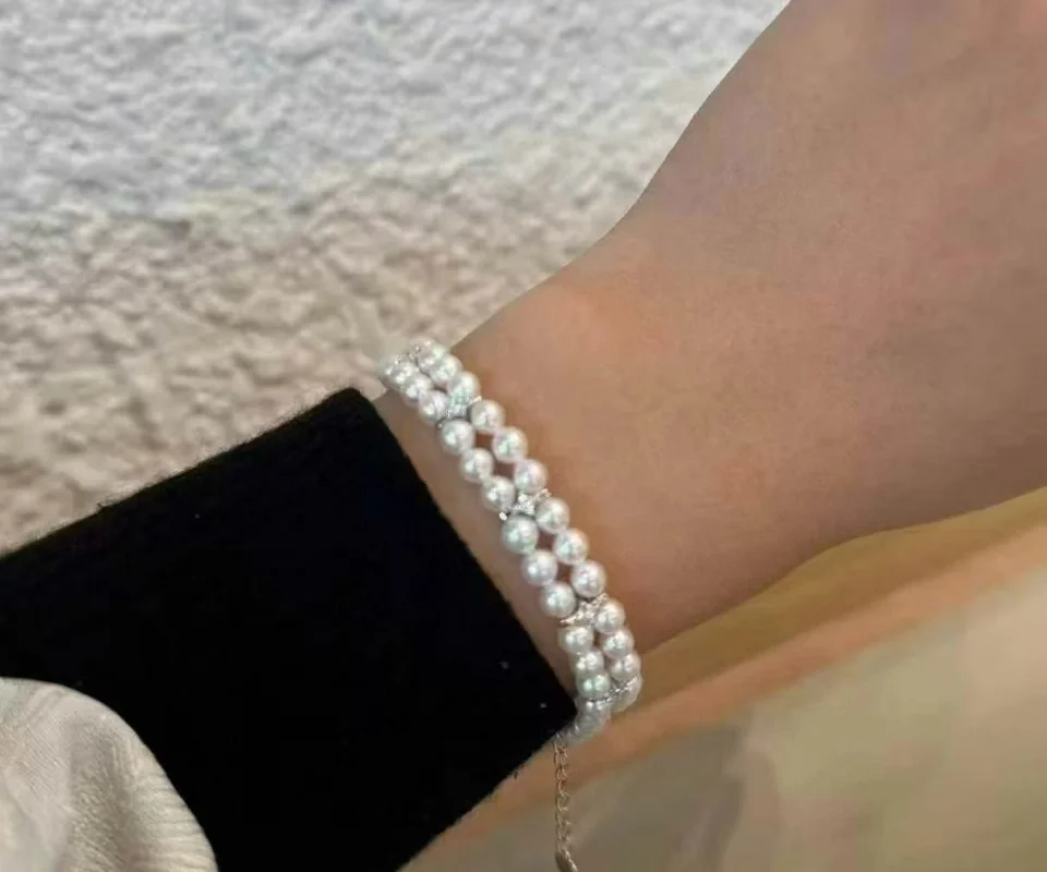 

Браслет ручной работы из стерлингового серебра 925 пробы с настоящим жемчугом 6А, высокое качество, натуральный пресноводный жемчуг, женский браслет, ювелирные изделия для женщин, подарок