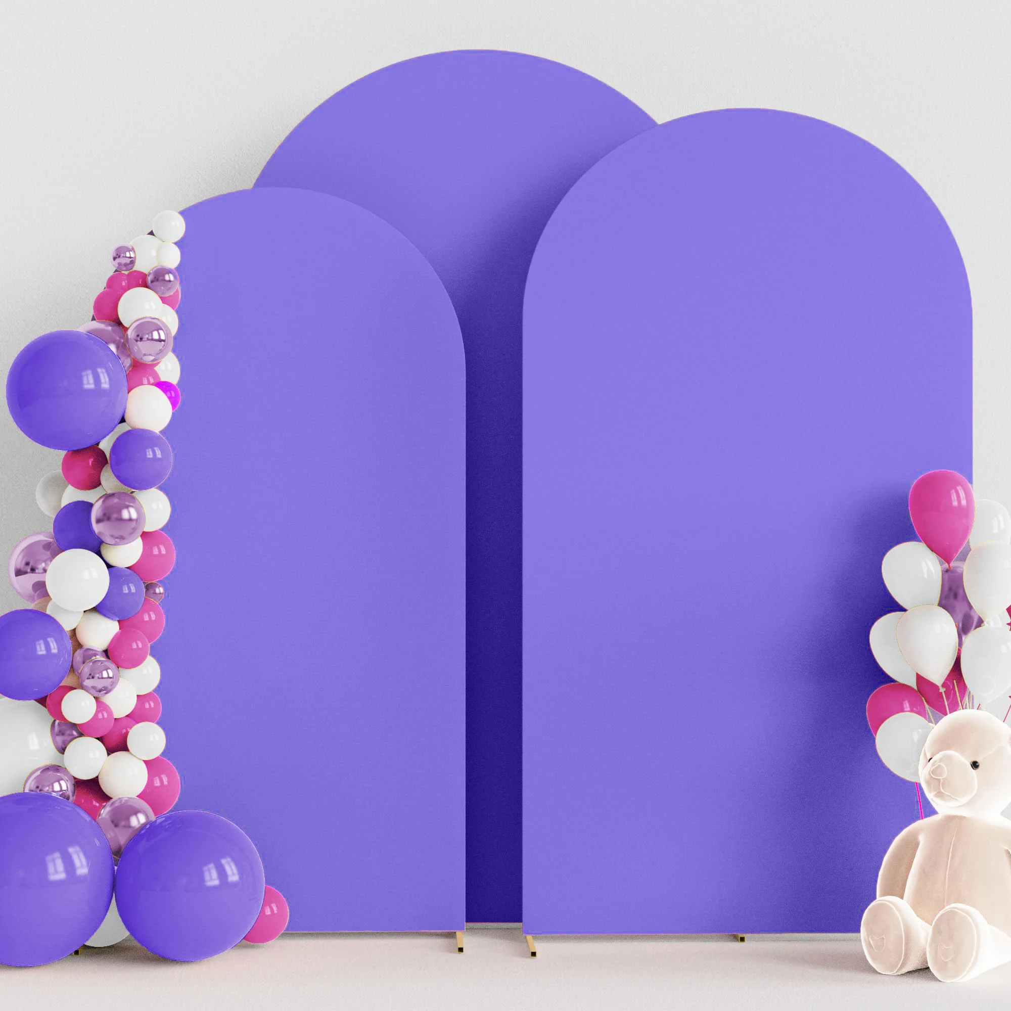 Violetter Bogenbezug für Hochzeiten, 2-seitiger Spandex-Hintergrund aus Stoff, geeignet für Geburtstagsfeier, Hochzeitsbogen-Dekoration