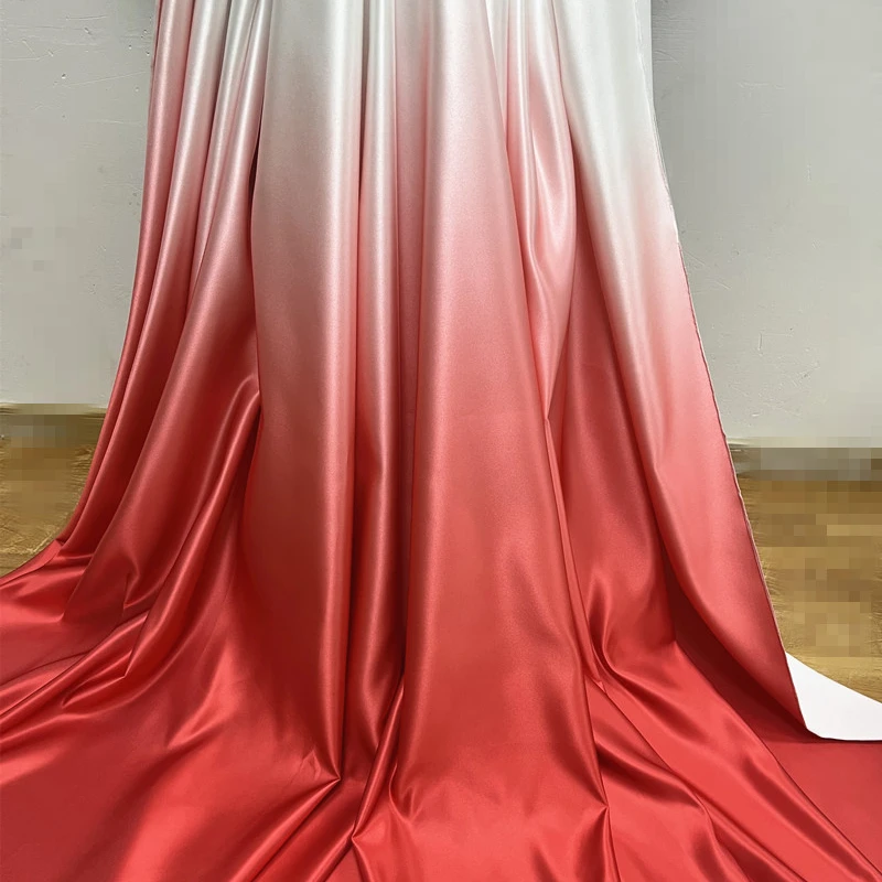 Gradient Soft Satin Fabric Thick for Clothing Wedding Dress Fashion Designer Diy Sewing Material Cloth By The Meter
