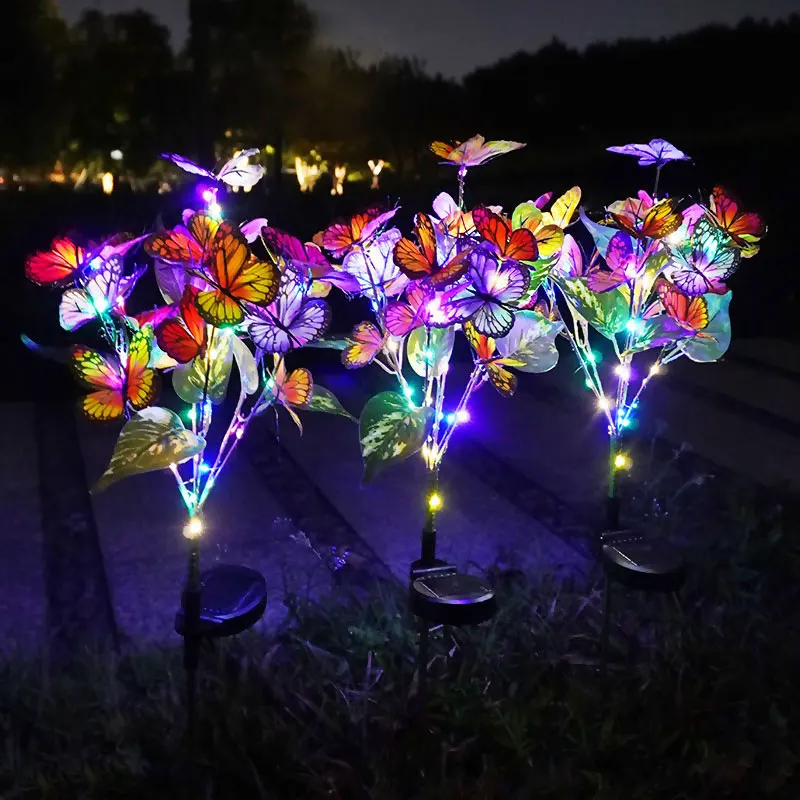 

Solar Simulation Colorful Butterfly Sunflower LED Lawn Lamp Landscape Garden Sunmer Lights for Camping Wedding Outdoor Decor