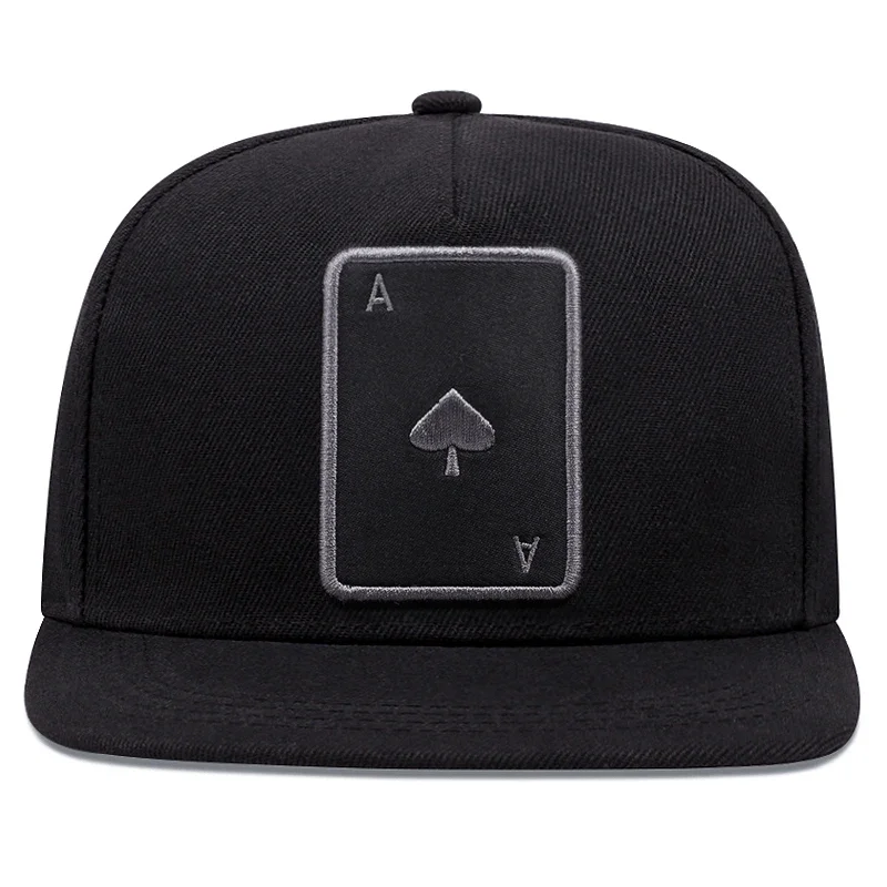 2026 New Trendy Flat Edge Hat Poker A Hip Hop Hat Outdoor Cycling Skateboarding Hat Sports Leisure Sunshade Neutral Baseball Hat