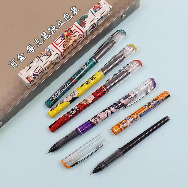 원피스 몽키 D 루피 만화 퀵 드라이 젤 펜 학생용 크리에이티브 블랙 푸쉬 펜 애니메이션 주변기기 문구 선물