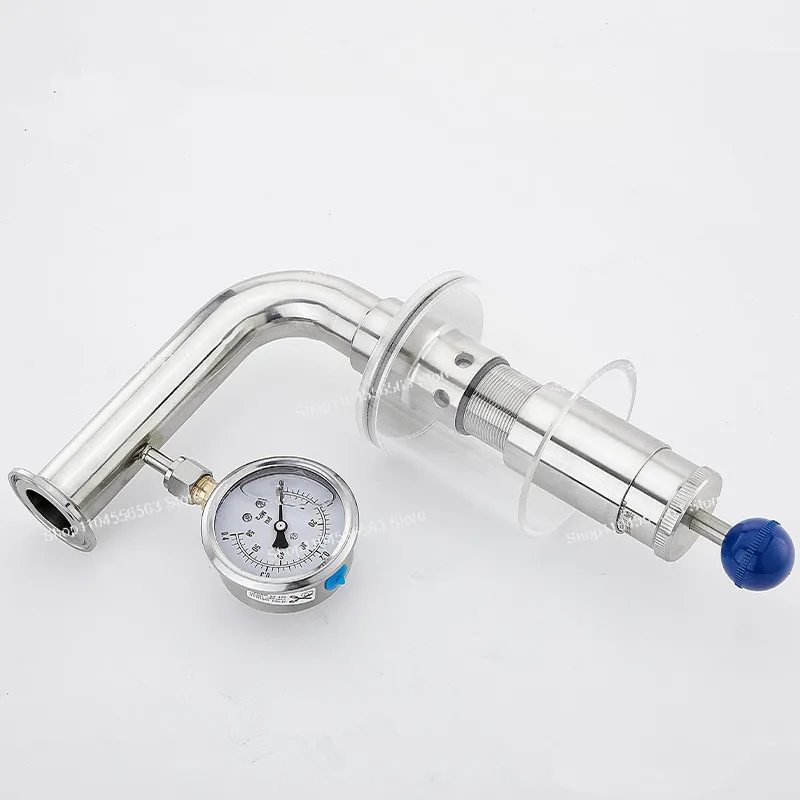 1.5 Inch Tri Clamp Relief Valve 0.2-2.2 Bar, SS304 with 0.4MPa Gauge