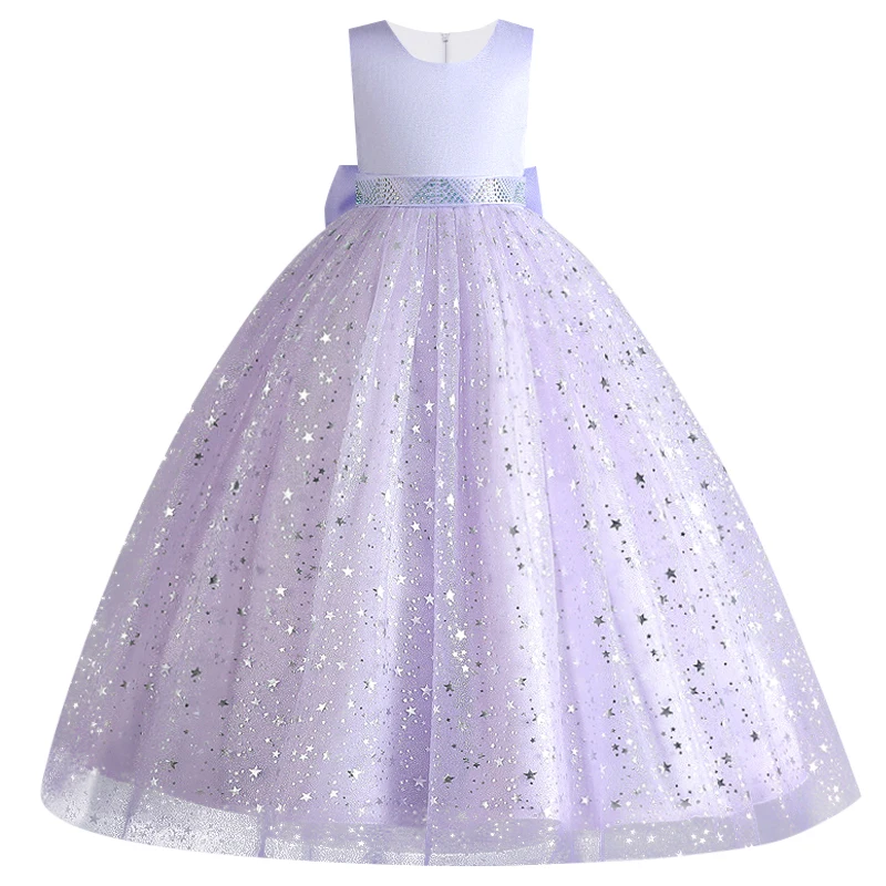 Mädchen formale kommunion perlen großen bogen spitze kleid neue blume mädchen geburtstag party Pailletten taille länge kleid vestidos