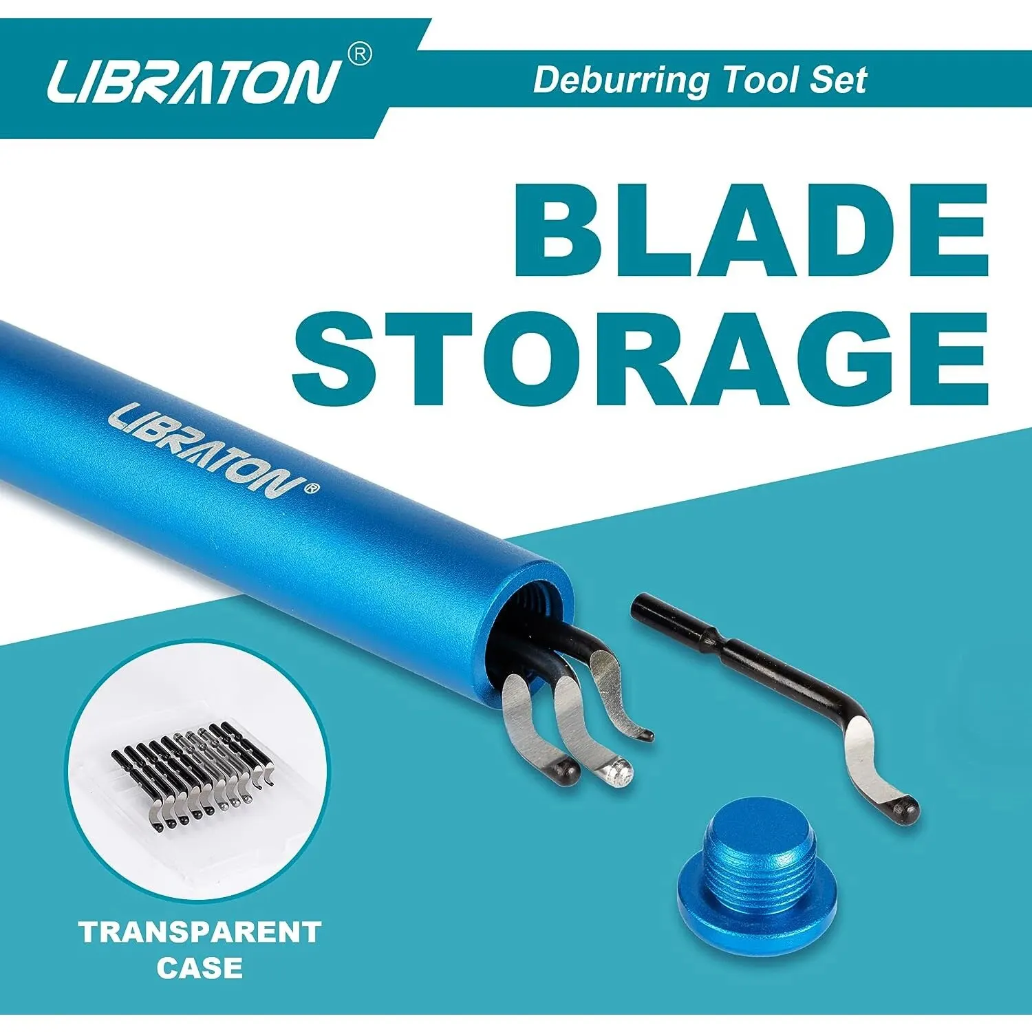 Libraton Deburring Tool with 11 High-Speed Steel Blades 360 Degree Rotary Head Professional Deburring Tool Kit