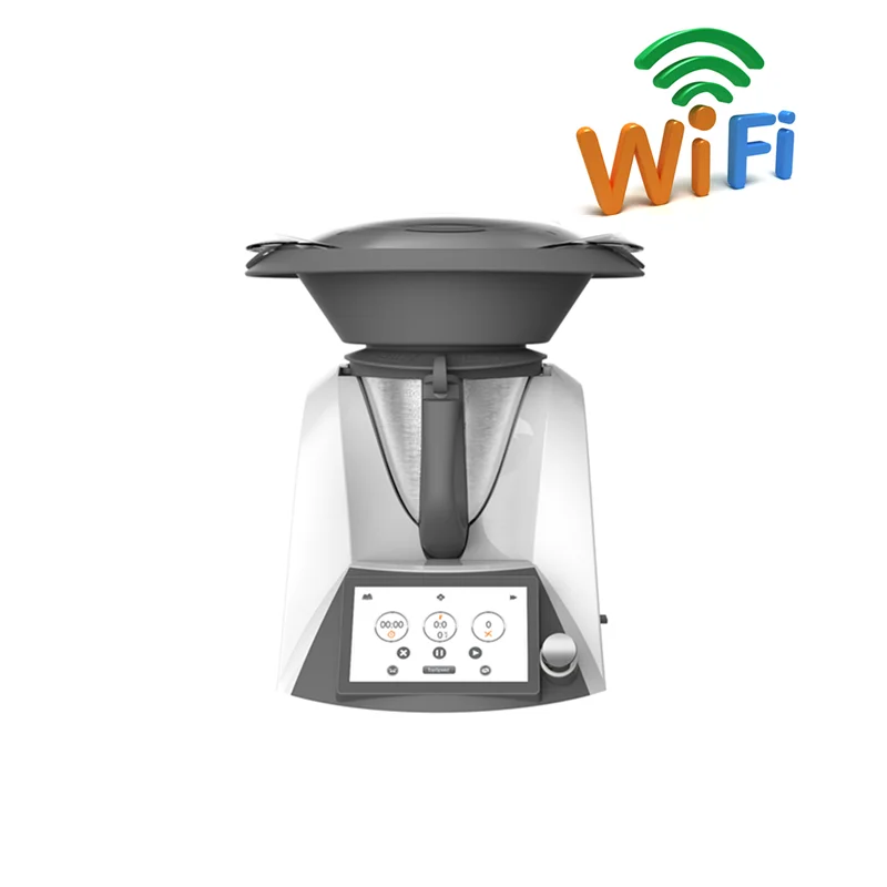 Multifunctional Food Processor Kitchen Machine Dough Stand Mixer with Colored Screen and WIFI Functions
