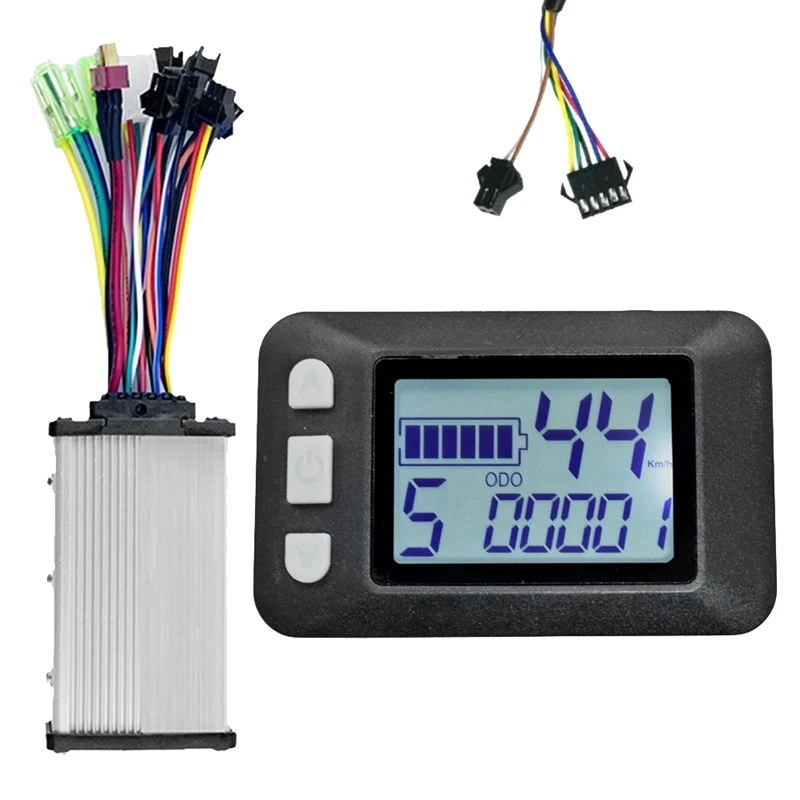 LCD Display Dashboard Meter LCD Screen Sine Wave Controller Electric Bike Meter P9 36V 350W For E-Scooter(SM Plug)