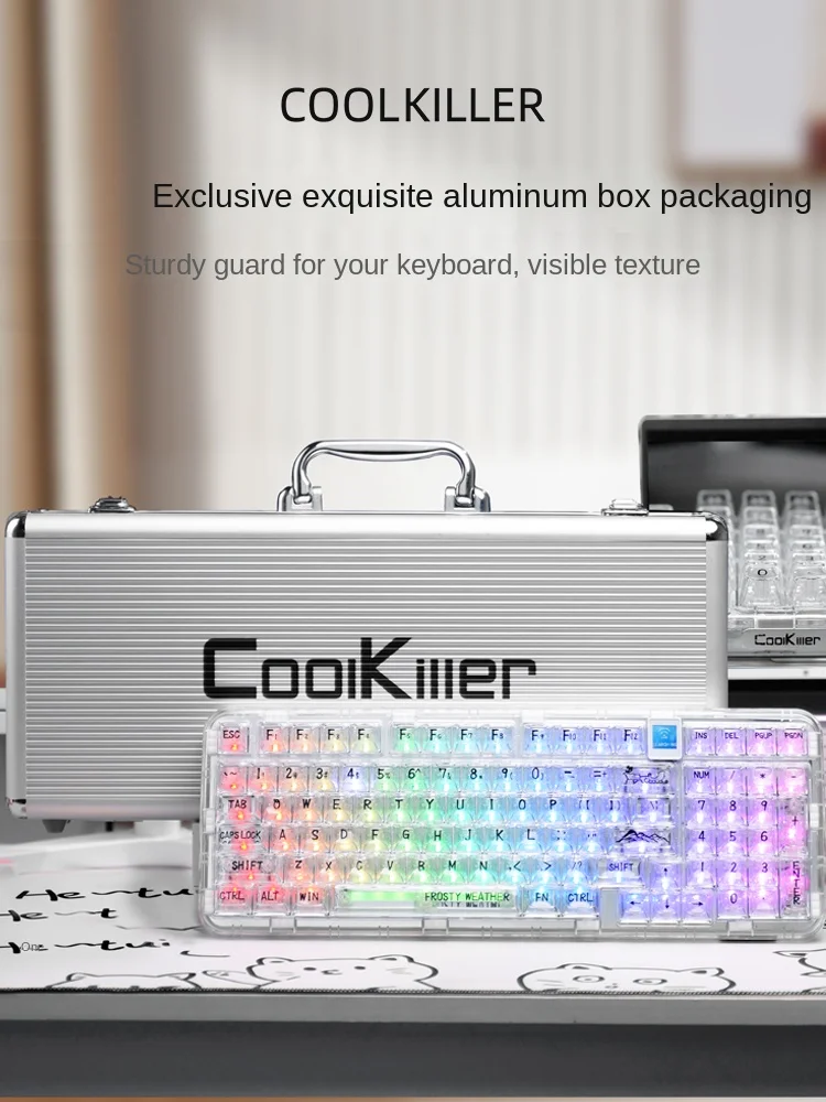 

coolkiller Wireless 3-mode 2.4G transparent custom CK98 Polar Bear mechanical keyboard gaming esports