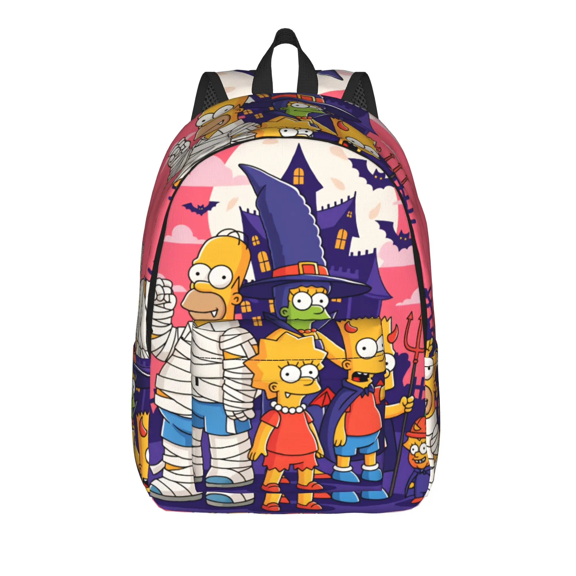 S-Simpsons Mummy Homer Pink Halloween Backpack  Stylish Backpacks Boy Girl Camping Large High School Bags Custom Rucksack