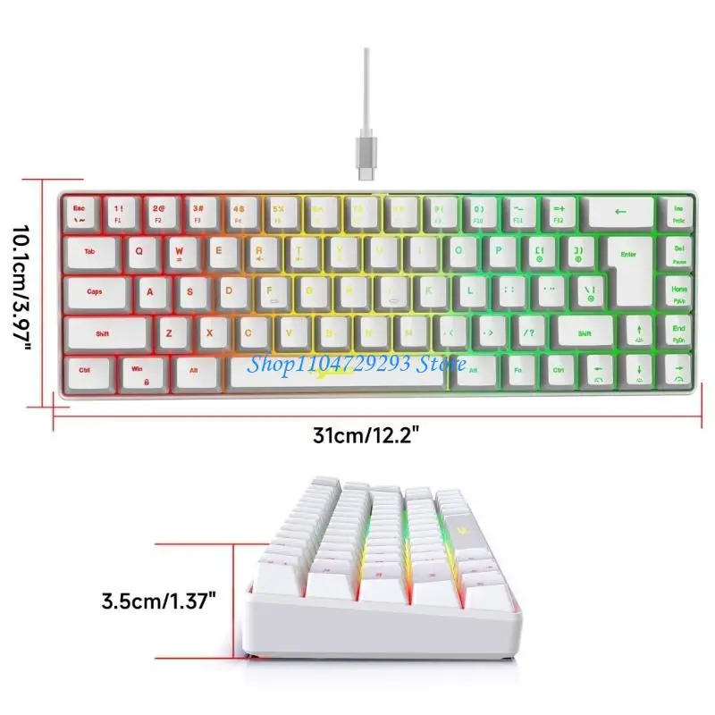 Y2GD V200 RGB Teclado jogos com design portátil e operação simples para o escritório