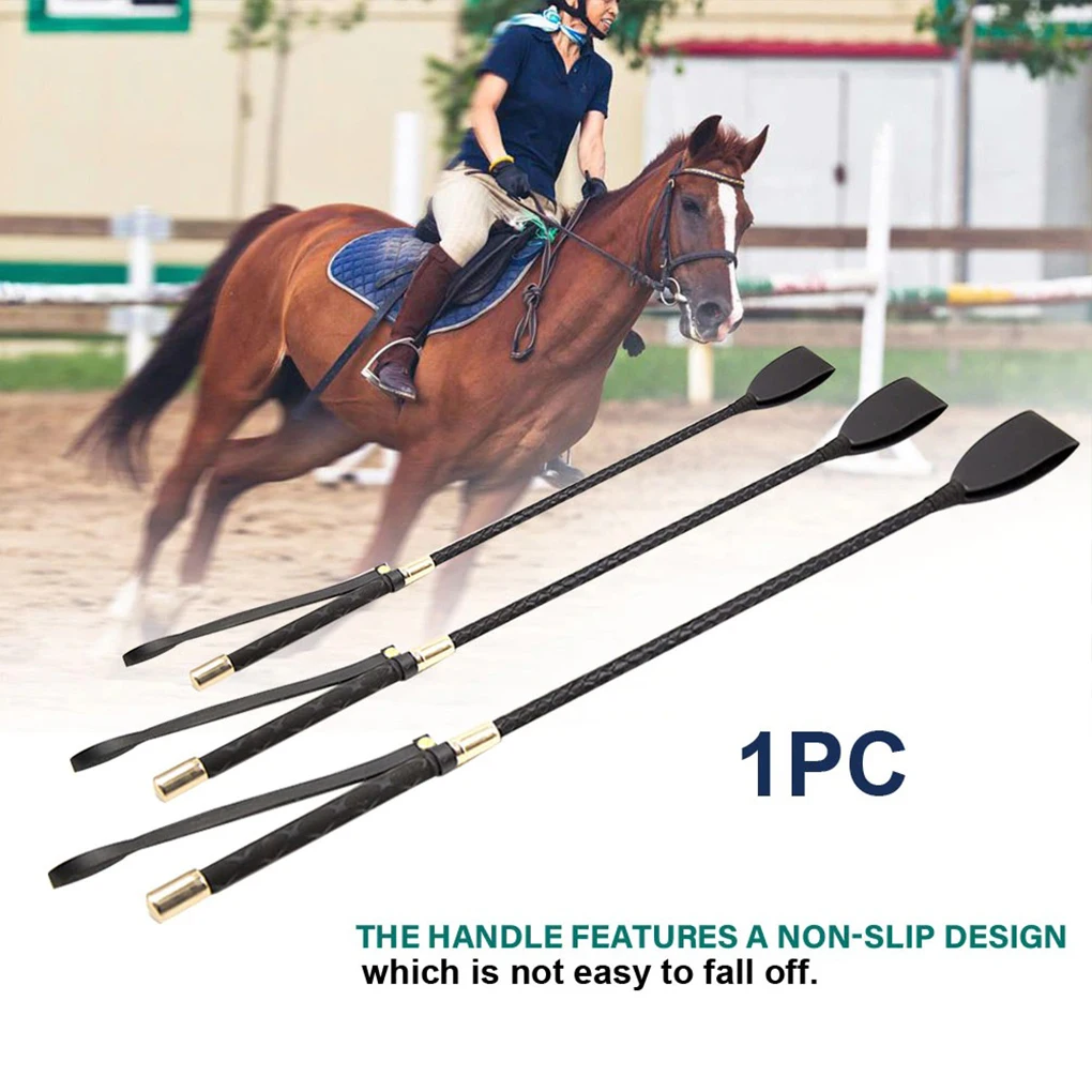 Riding Crops Equestrian Whip PU Leather Training Lash Anti-slip Practicing Accessory for Outdoor Racing Performance Professional