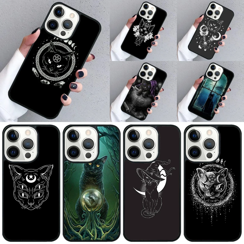 الساحرة والقط الملونة لطيف قضية الهاتف آيفون 17 الهواء 16 16e 15 13 14 برو ماكس 11 12 زائد 2022 ماكس شل كوكه