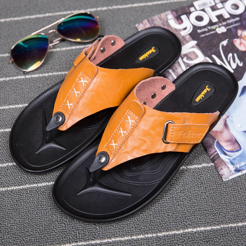 

Летние тапочки, мужские шлепанцы, пляжные тапочки, коричневые сандалии, удобная обувь, нескользящая обувь для ванной, мужская обувь