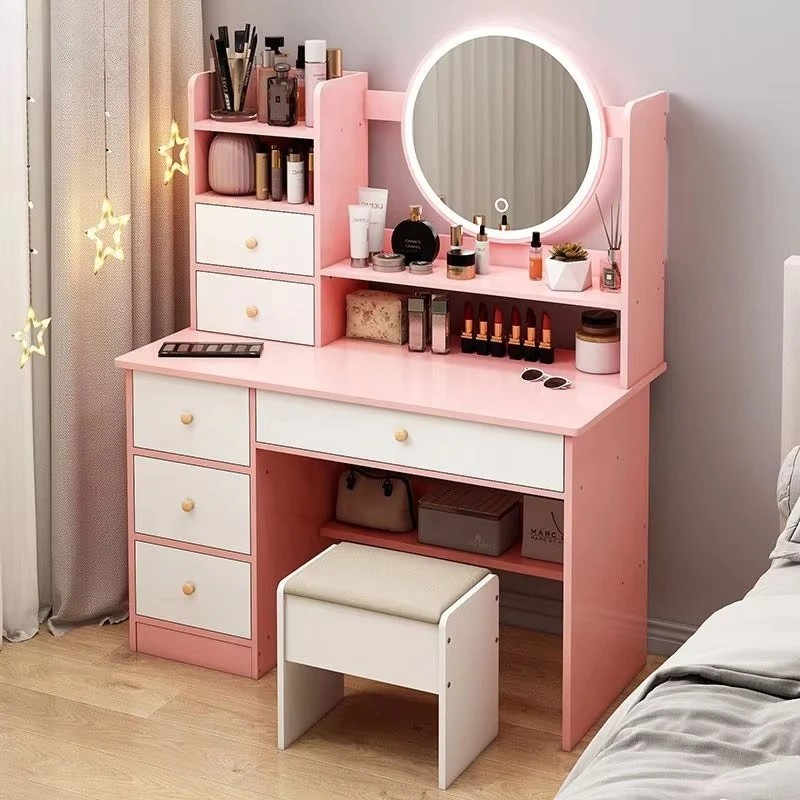 

#Best Selling Northern European Style Furniture Small Slim Storage Make up Wooden Corner Bedroom Modern Dresser with Mirror