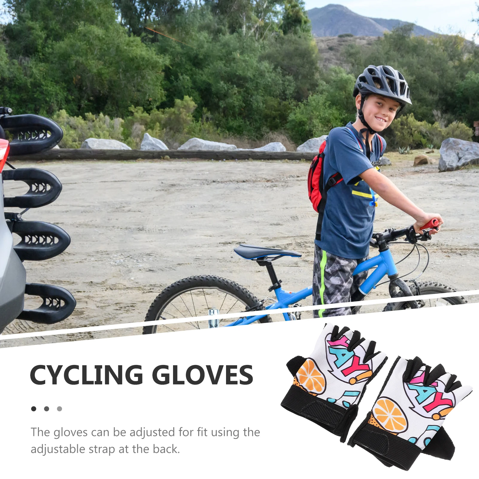

Children Cycling Gloves Kids Riding Gloves Elastic Sports Outdoor Supplies Small Bike Polyester Fitness Half Finger UV
