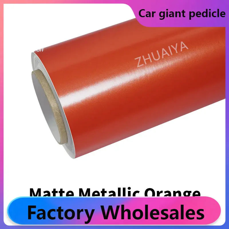 

Matte Metallic Orange Vinyl Wrap film wrapping film bright 152*18m roll quality Warranty covering film voiture