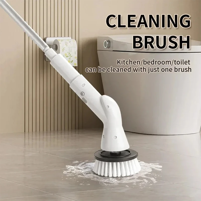 

6-in-1 Electric Cleaning Brush Cordless Electric Rotary Cleaning Brush Shower Cleaning Brush Kitchen Bathroom